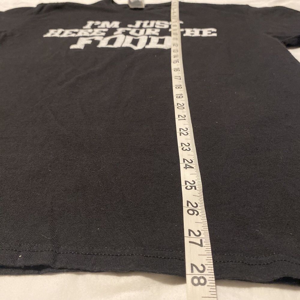 BLACK & WHITE I'M JUST HERE FOR THE FOOD MENS T-SHIRT SIZE LARGE GRAPHIC TEE FUN - Picture 8 of 13